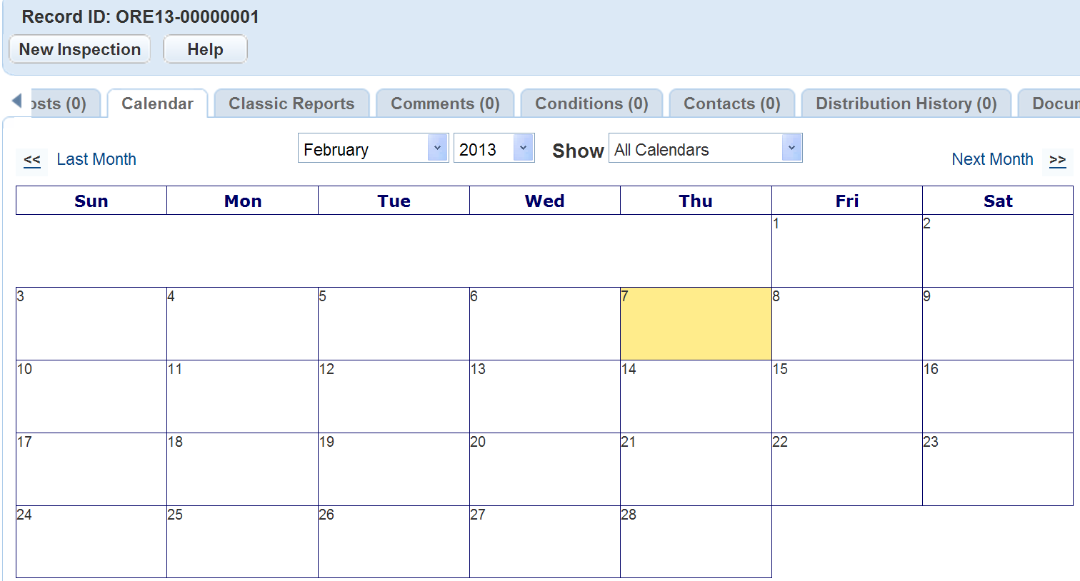 Viewing the Work Order Calendar